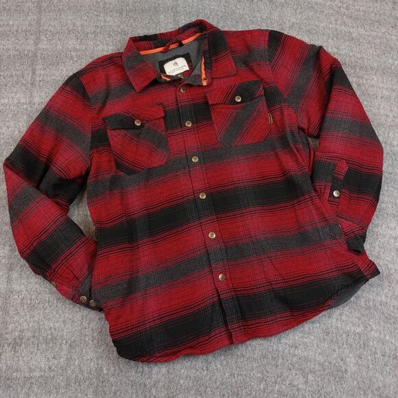 Legendary Whitetails Mens XL Journeyman Red Black Stripe Shacket Thermal Lined - Picture 1 of 6